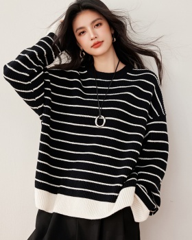 Black-white lazy sweater classic knitted tops