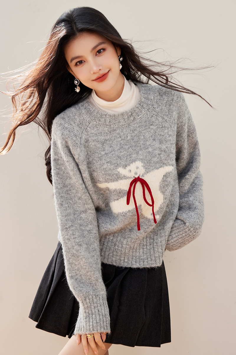 Sweet style wool autumn frenum cubs sweater for women