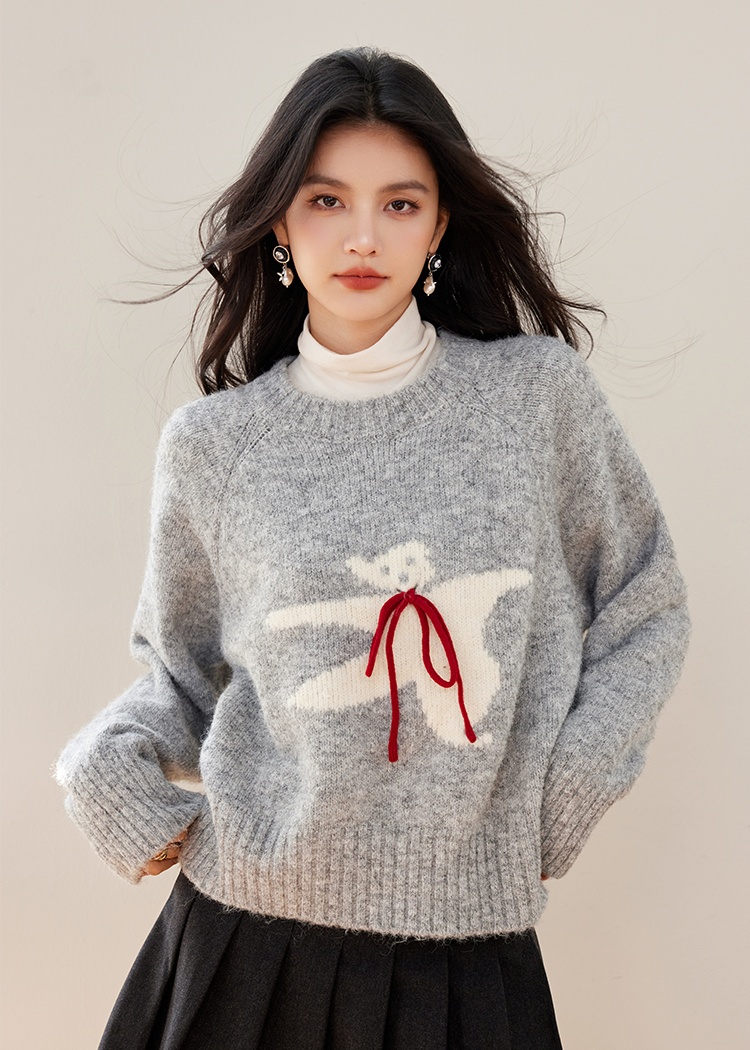 Sweet style wool autumn frenum cubs sweater for women