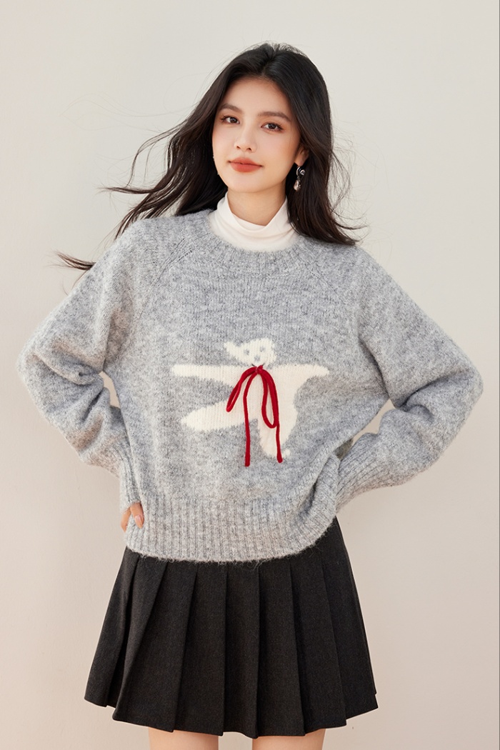 Sweet style wool autumn frenum cubs sweater for women