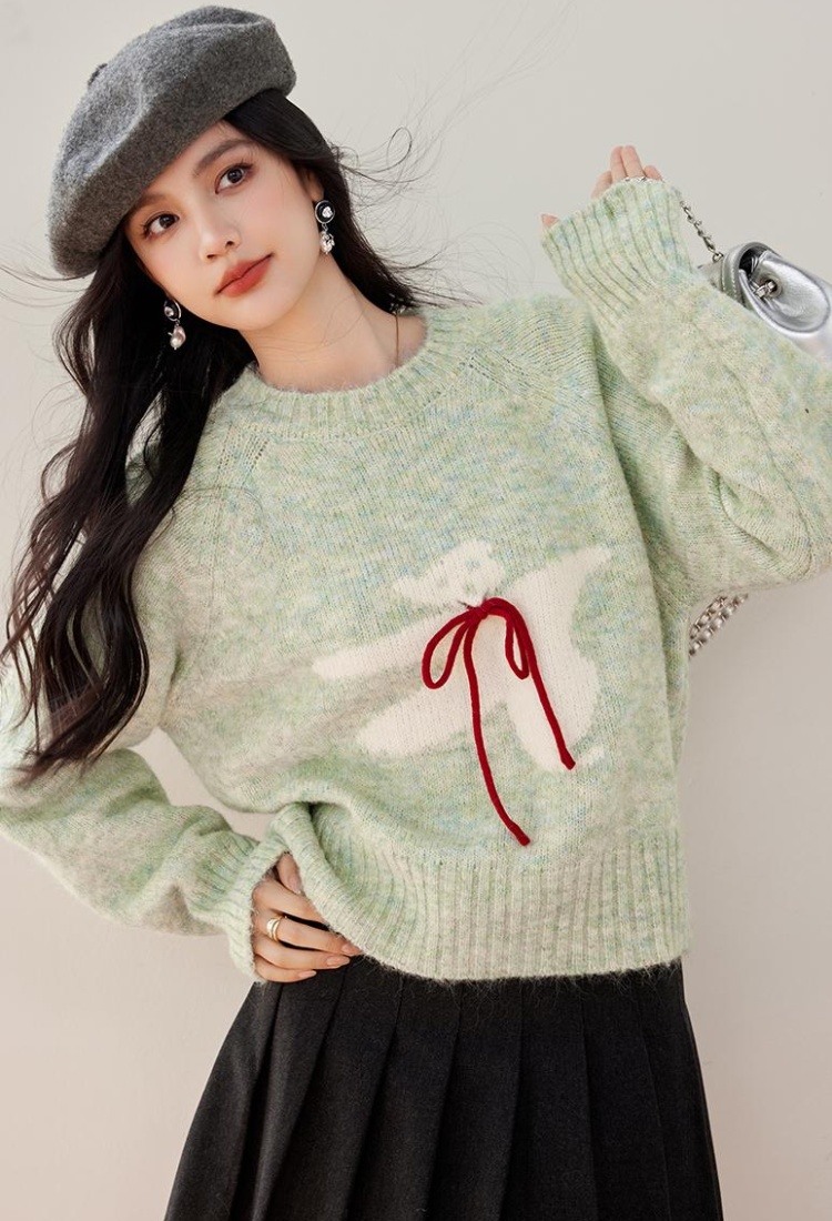 Sweet style wool autumn frenum cubs sweater for women