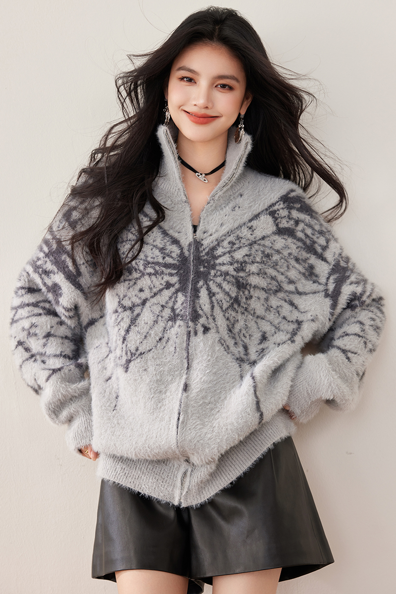 All-match autumn high collar coat fashion loose lazy sweater