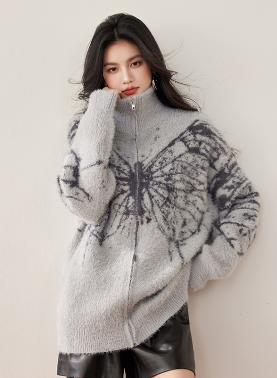 All-match autumn high collar coat fashion loose lazy sweater