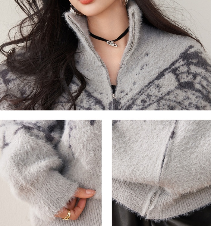 All-match autumn high collar coat fashion loose lazy sweater