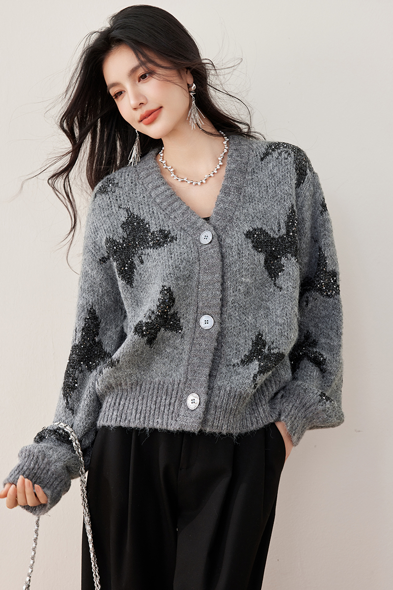 Temperament sweater elegant cardigan for women