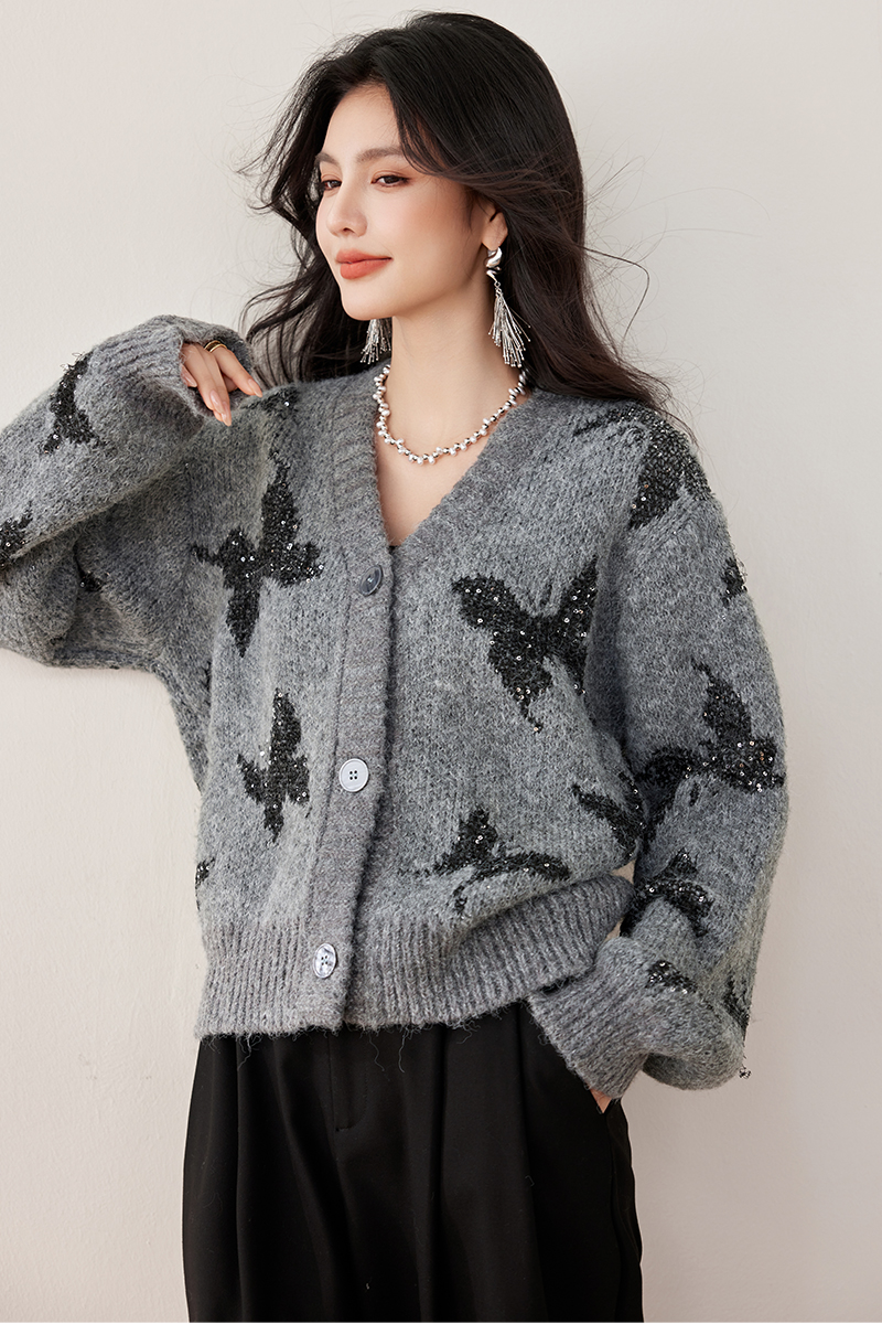 Temperament sweater elegant cardigan for women