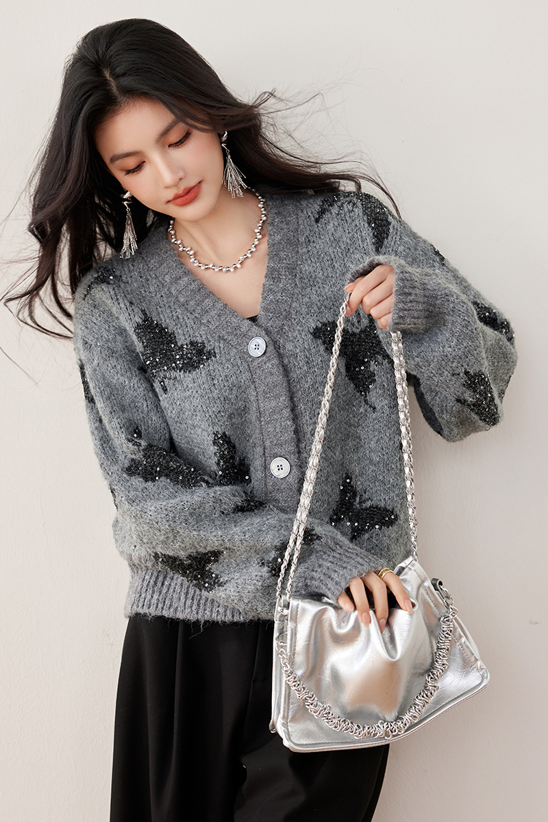 Temperament sweater elegant cardigan for women