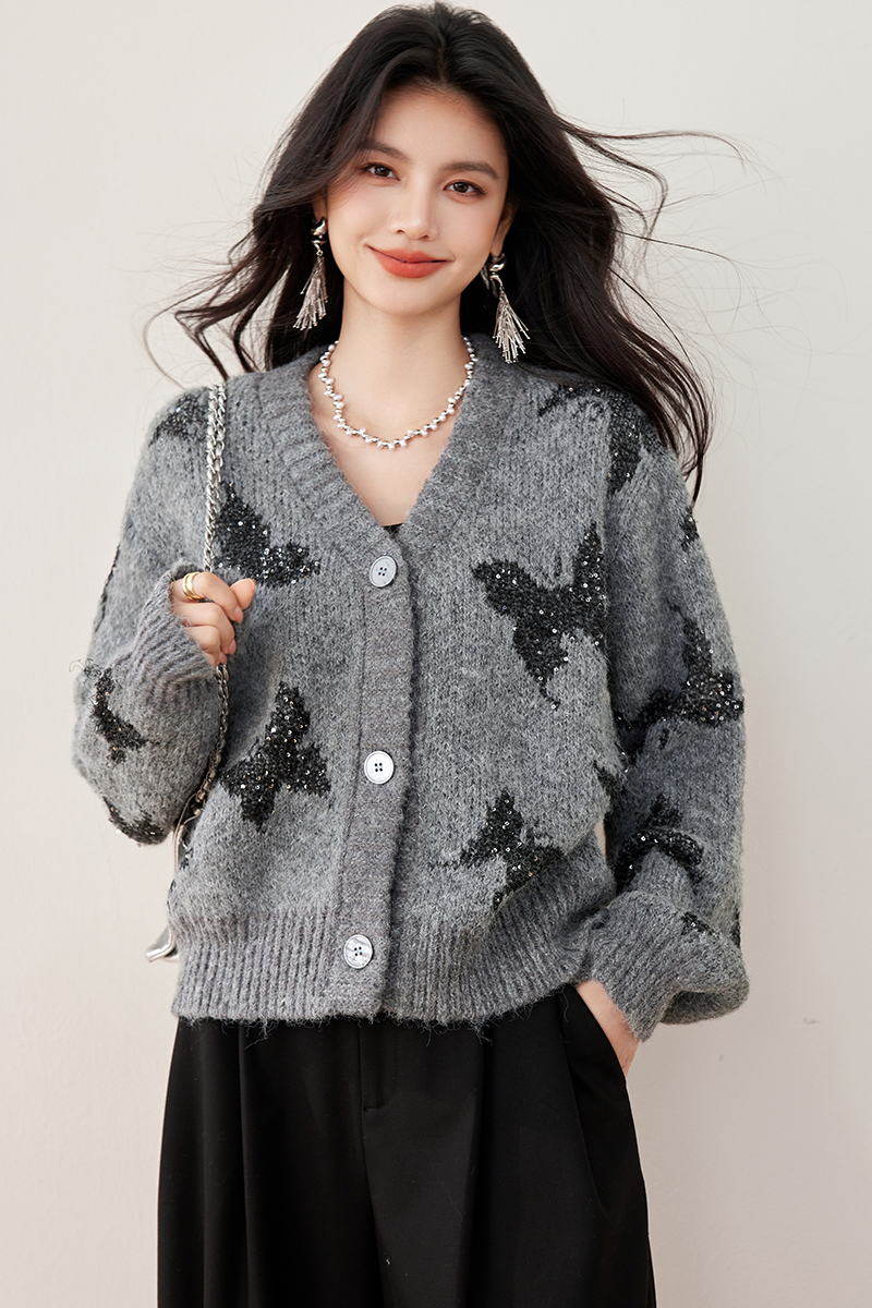 Temperament sweater elegant cardigan for women