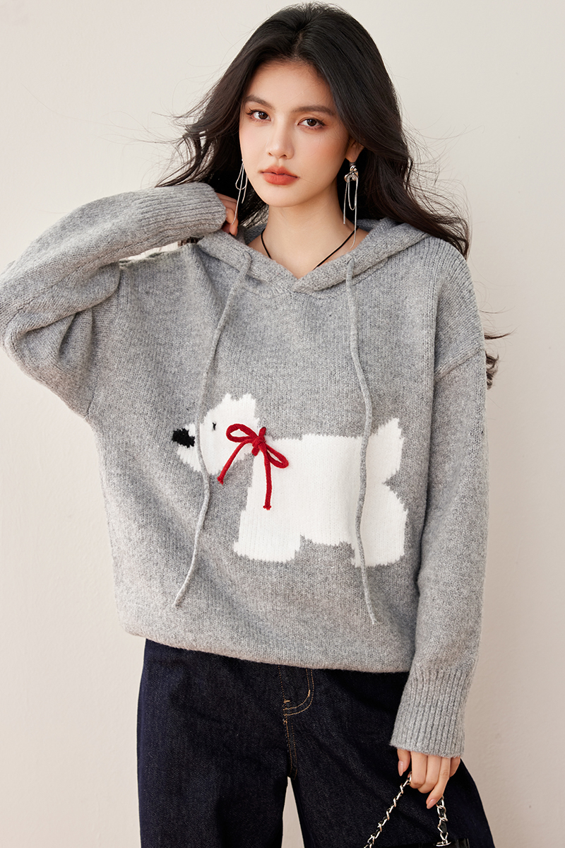 Knitted autumn and winter coat pullover sweater for women