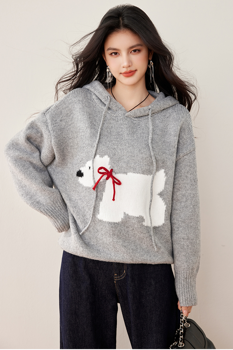 Knitted autumn and winter coat pullover sweater for women