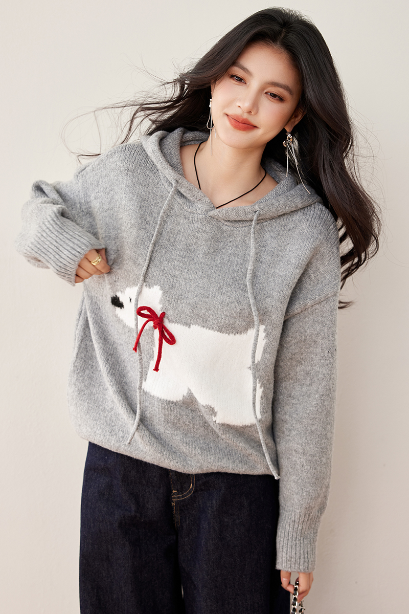 Knitted autumn and winter coat pullover sweater for women