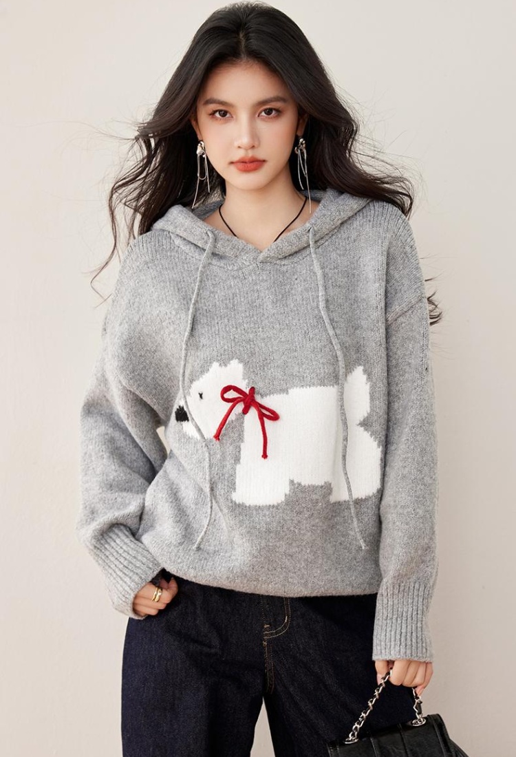 Knitted autumn and winter coat pullover sweater for women