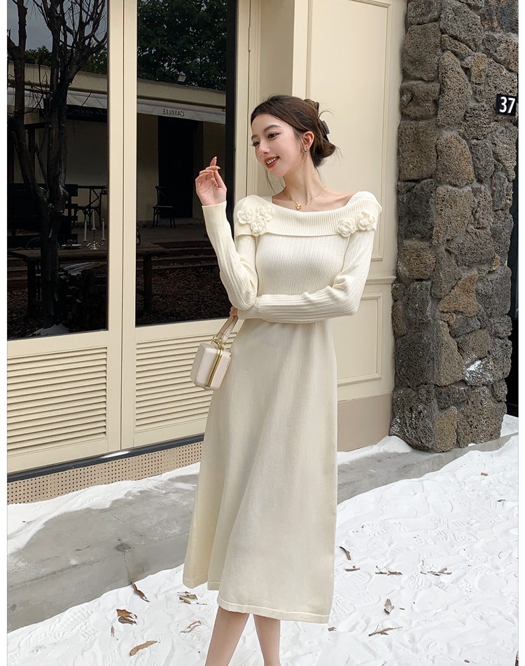 Temperament retro autumn and winter slim dress