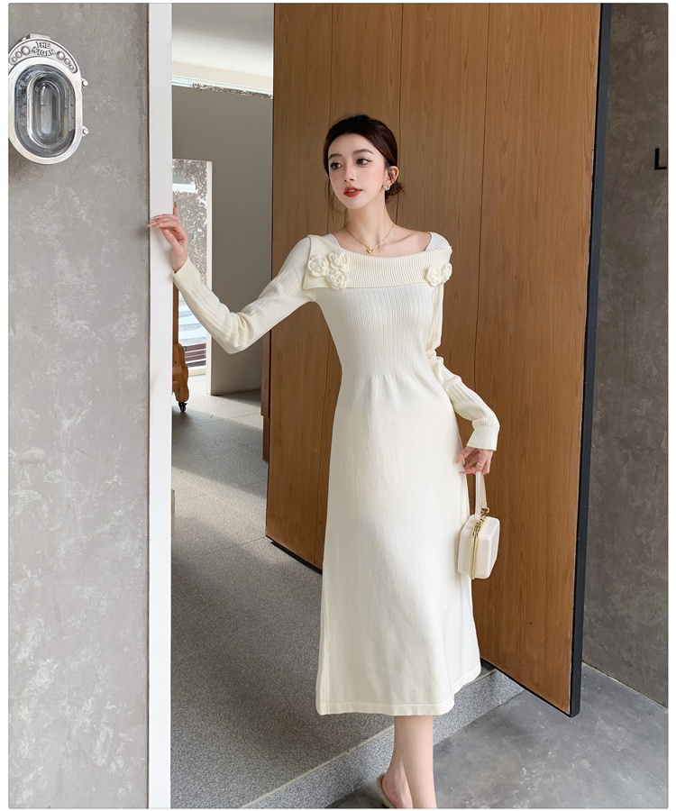 Temperament retro autumn and winter slim dress