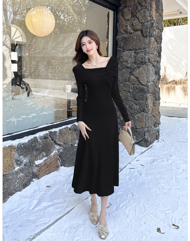 Temperament slim overcoat ladies sweater dress for women