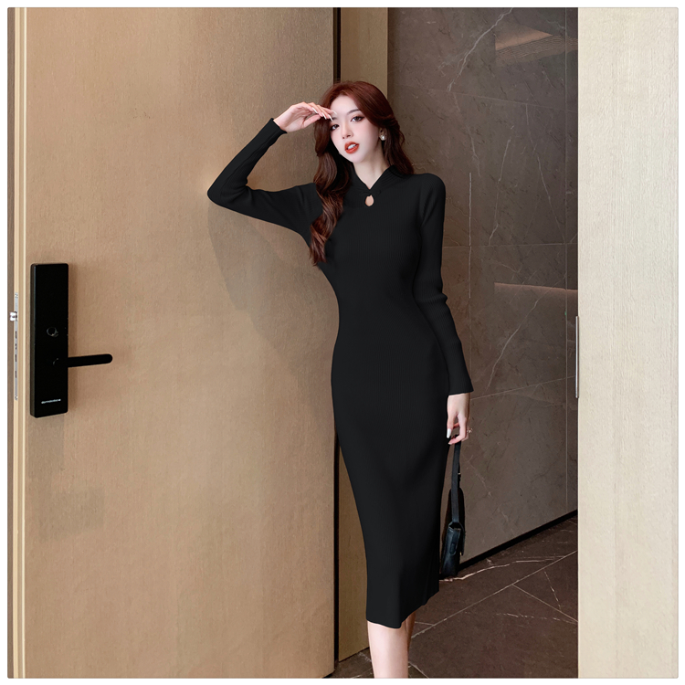 Retro Chinese style cheongsam pinched waist slim dress