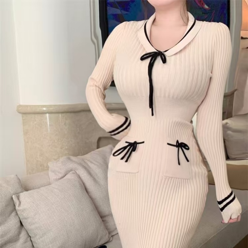 Pencil dress bottoming sweater for women