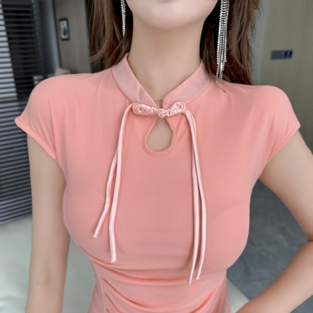 Sexy sleeve temperament dress split cheongsam