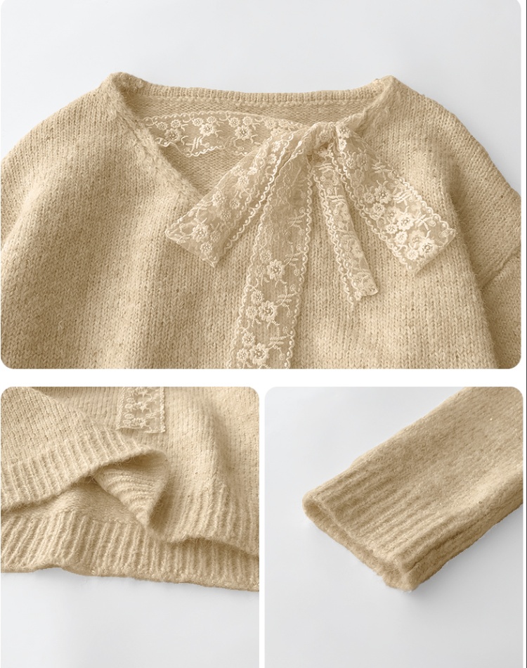 Lace winter sweater pullover wears outside tops for women