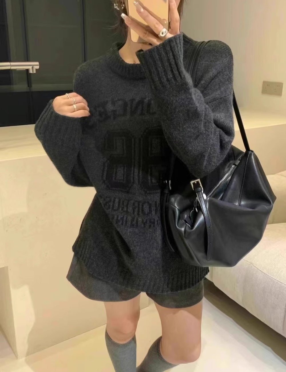 Korean style loose sweater autumn and winter tops for women