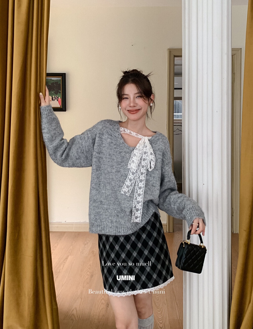 Bandage thermal Western style wear sweater for women