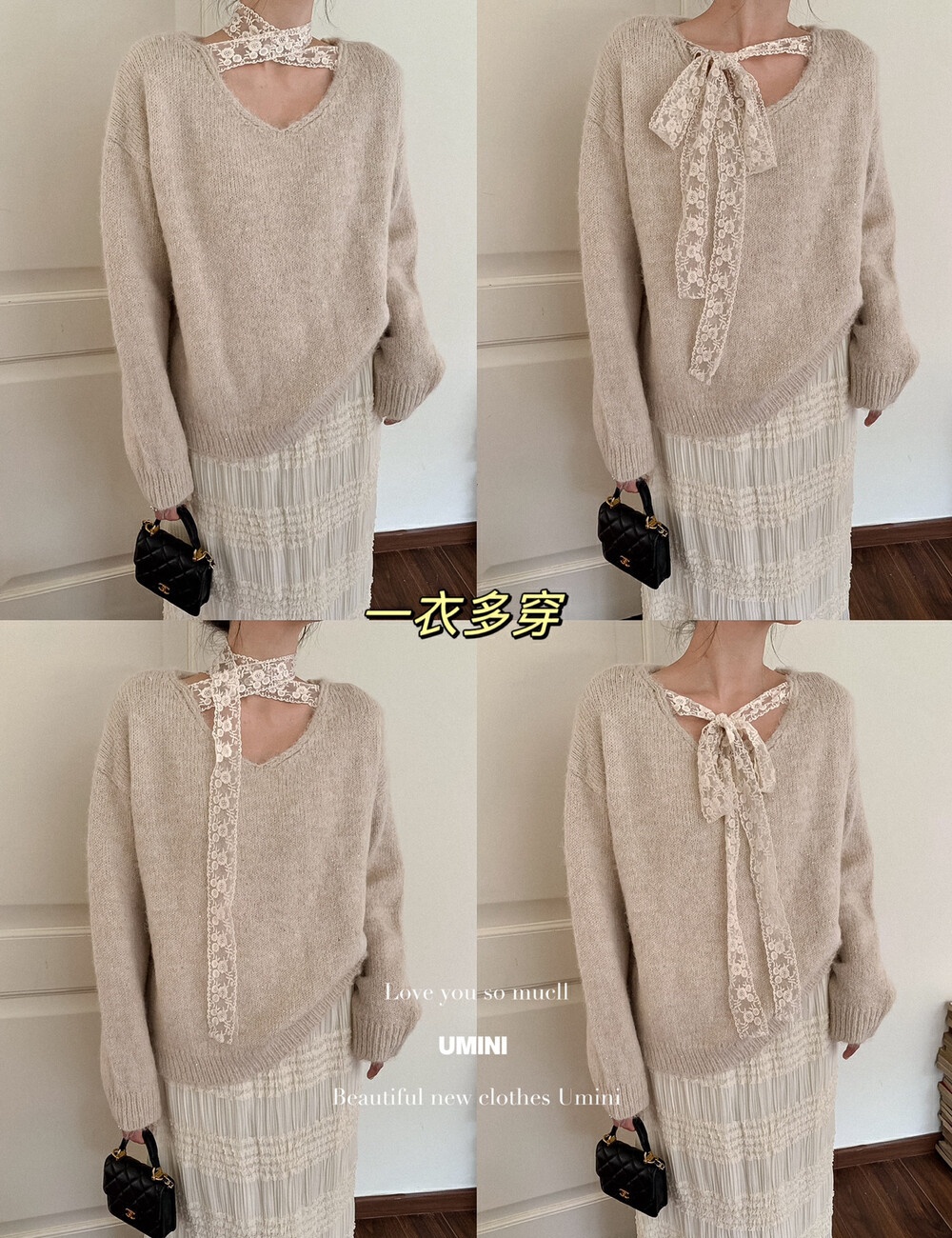 Bandage thermal Western style wear sweater for women