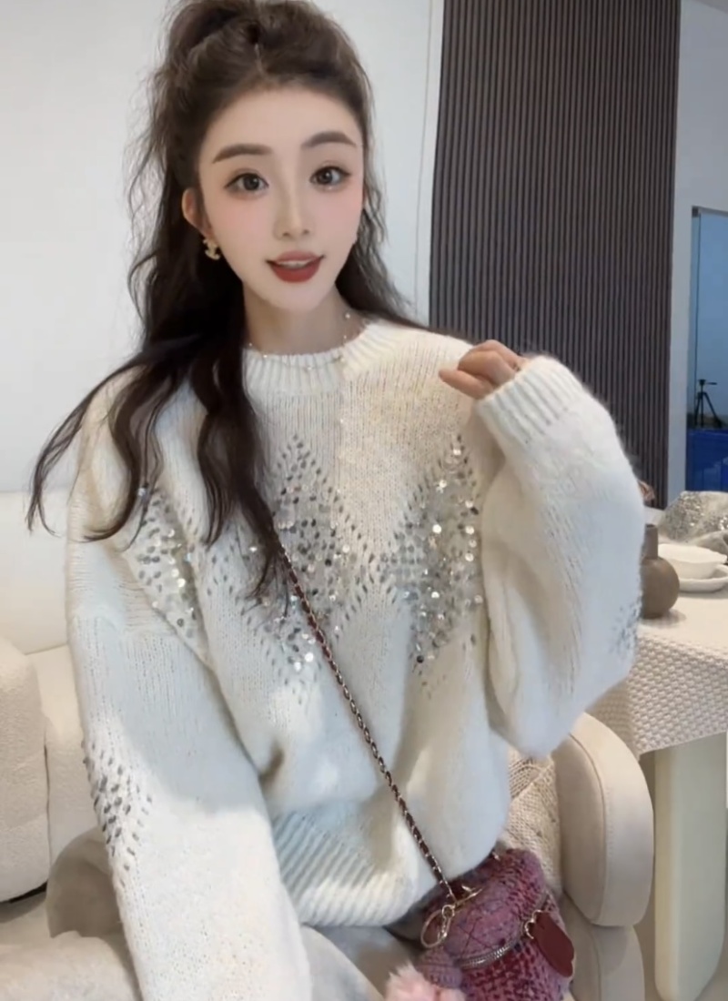 Pullover autumn and winter sequins sweater for women