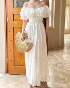 Lace summer niche white bridesmaids dress