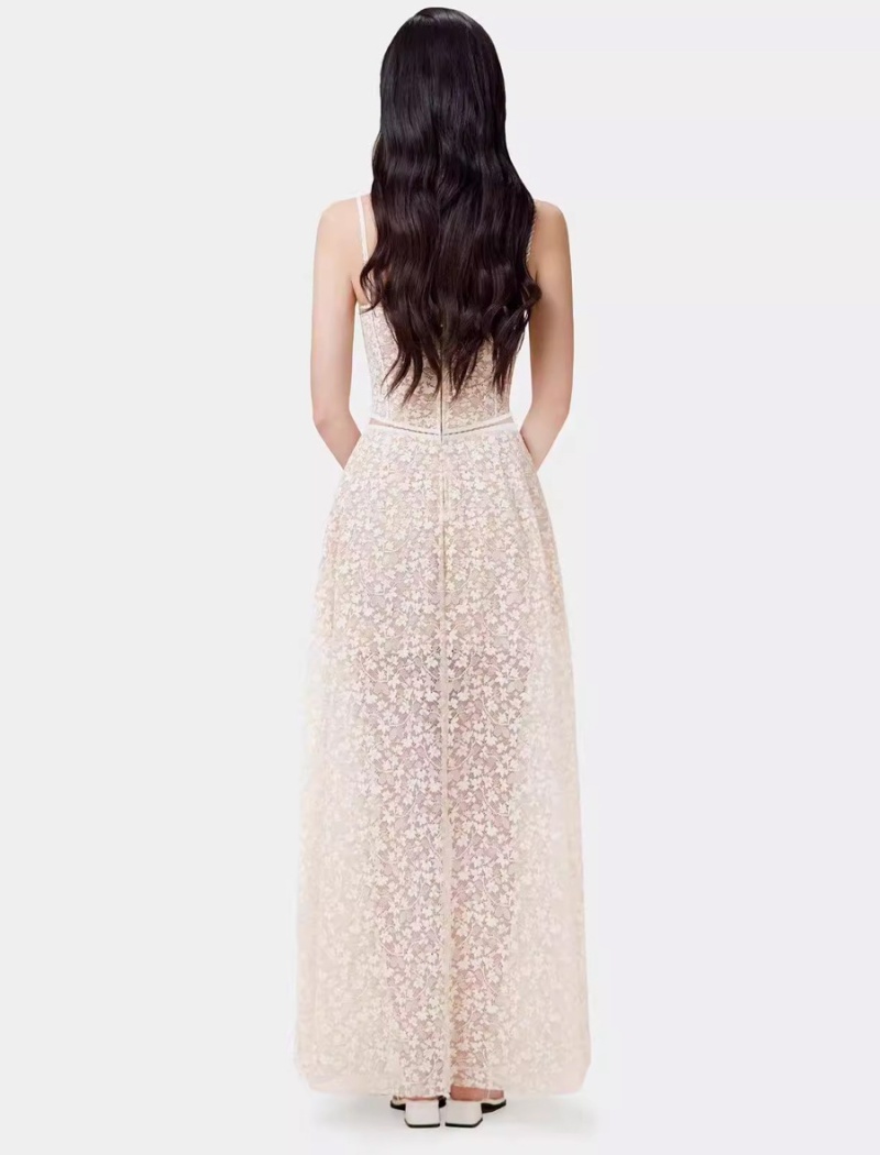 Enticement wrapped chest beautiful long dress lace niche dress