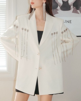 Temperament white business suit autumn ladies coat