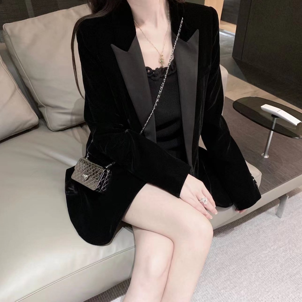 Lady velvet autumn and winter business suit for women