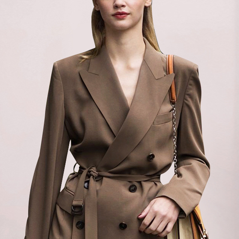 Brown business suit autumn and winter coat for women