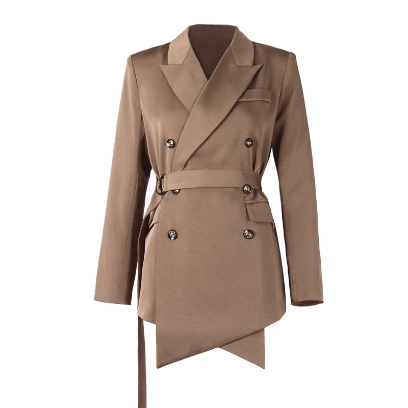 Brown business suit autumn and winter coat for women