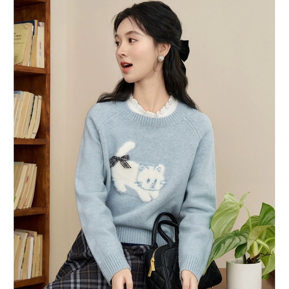 Kitten autumn and winter lazy tops cat loose sweater