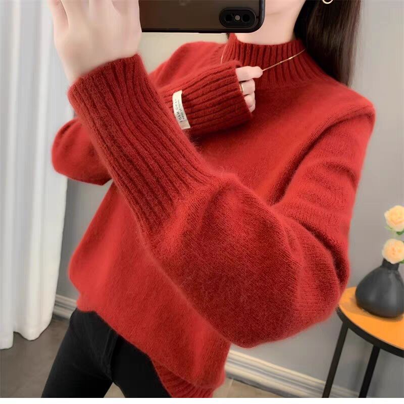 Slim loose tops all-match sweater for women