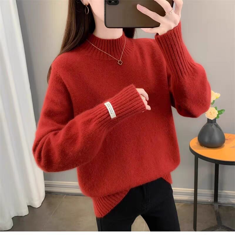 Slim loose tops all-match sweater for women