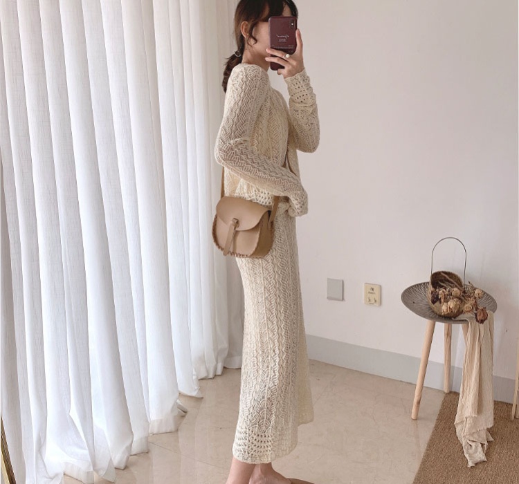 Korean style sweater autumn skirt 2pcs set for women