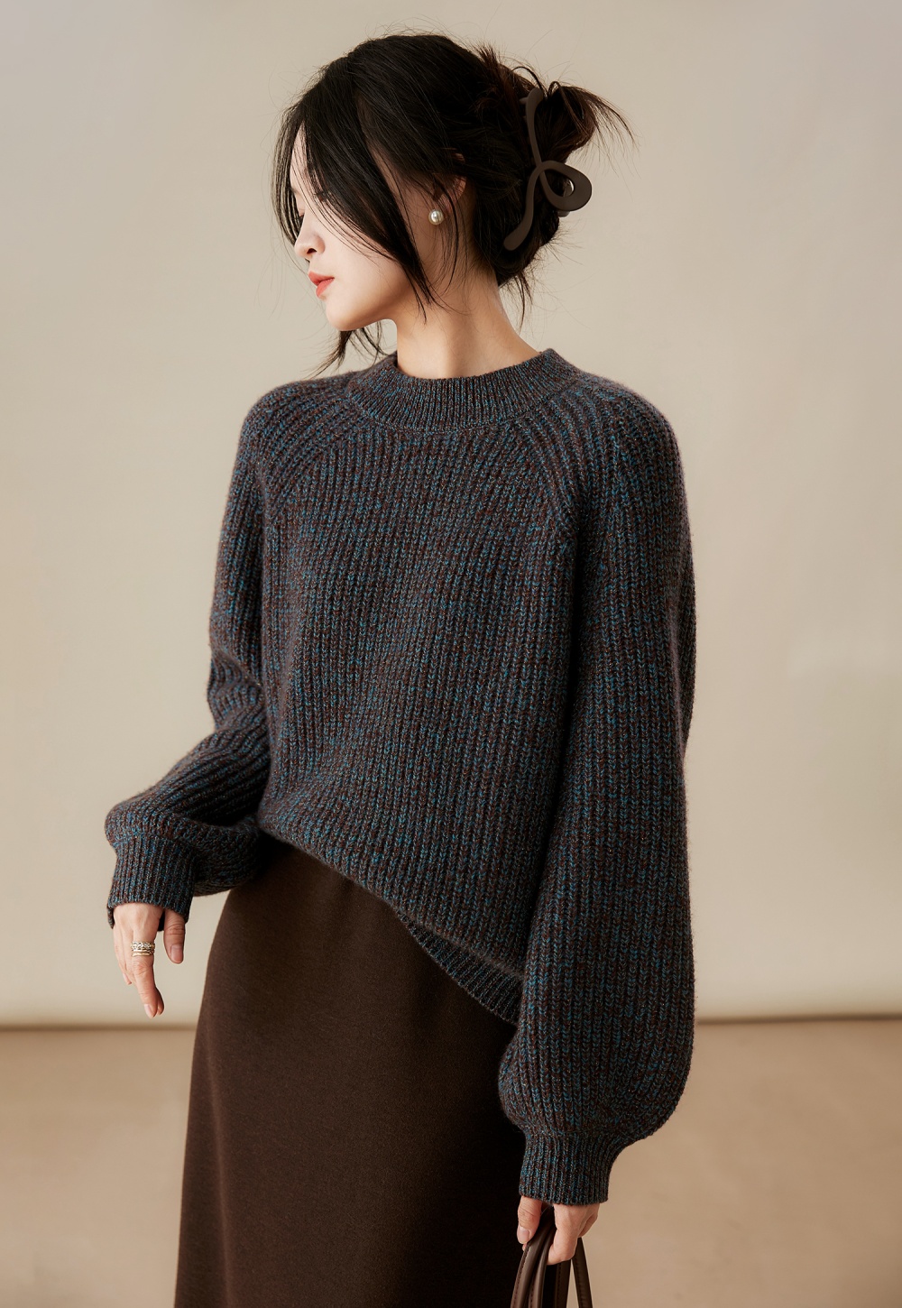 Cashmere lazy knitted wool pullover sweater