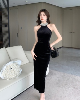 Chain ladies diamond dress long sexy formal dress