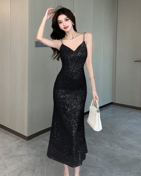 Sequins banquet formal dress chain slim dress