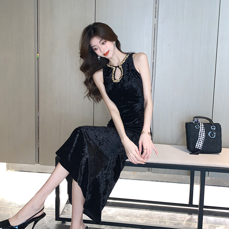 Banquet sequins decoration long dress mermaid dress