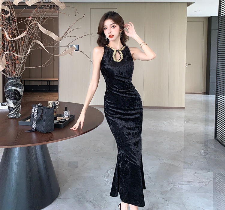 Banquet sequins decoration long dress mermaid dress