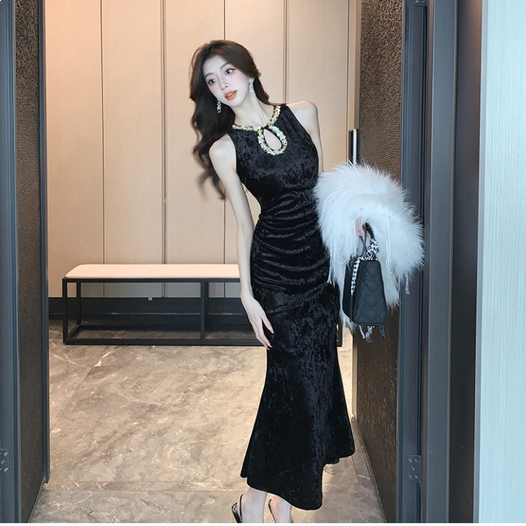 Banquet sequins decoration long dress mermaid dress