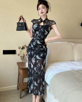 Gauze slim cheongsam sexy light formal dress