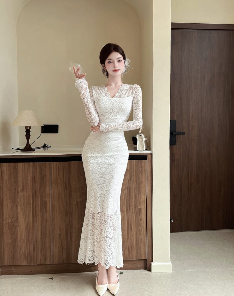 Bottoming package hip long dress lace dress for women