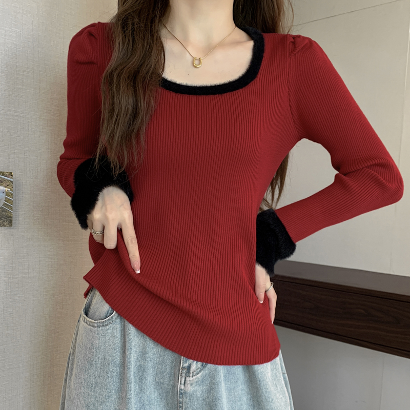 France style autumn and winter tops mixed colors sweater