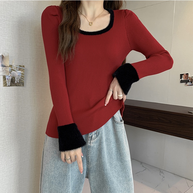 France style autumn and winter tops mixed colors sweater