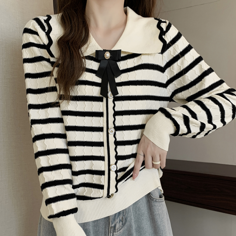 Chanelstyle stripe sweater for women