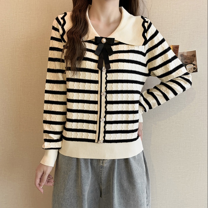 Chanelstyle stripe sweater for women