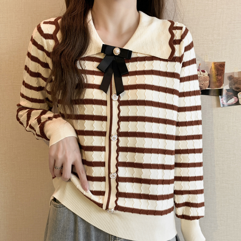 Chanelstyle stripe sweater for women